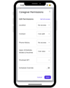 Caregiver Permissions Screenshot on Mobile