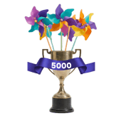Inc 5000 Trophy Cup with Pinwheels Ribbon